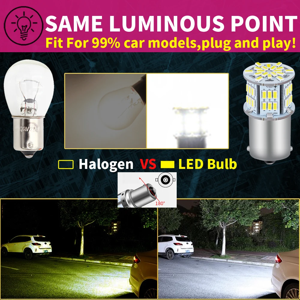 2 uds luz LED de marcha atrás lámpara Blub P21W BA15S Canbus para VW Passat B5 B5.5 B6 Golf mk3 mk4 mk5 mk6 3 4 5 6 Polo 6n 6r 9n Touran
