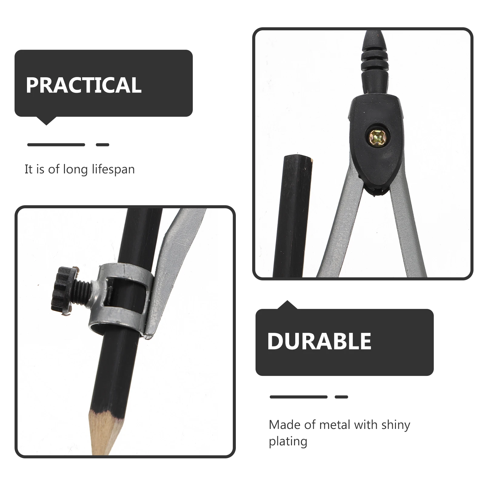 Compass Geometry For Drafting Drawing Tool Math Set Metal Tool Woodworking Professional Kids Compas Student Holder