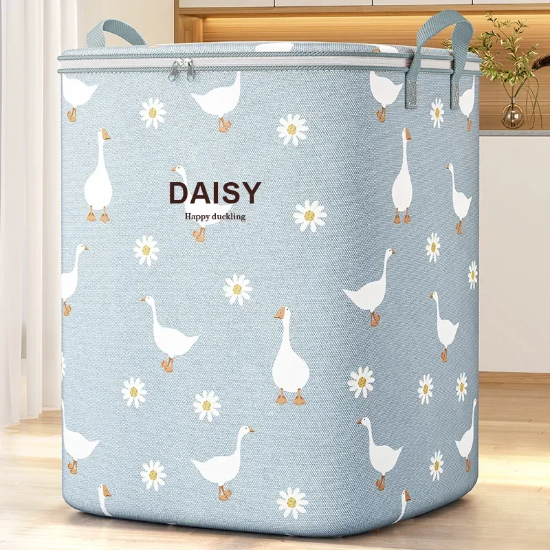 Saco de armazenamento de colcha de pato doméstico grande capacidade caixa de armazenamento de colcha não tecido roupas armazenamento especial saco de bagagem em movimento