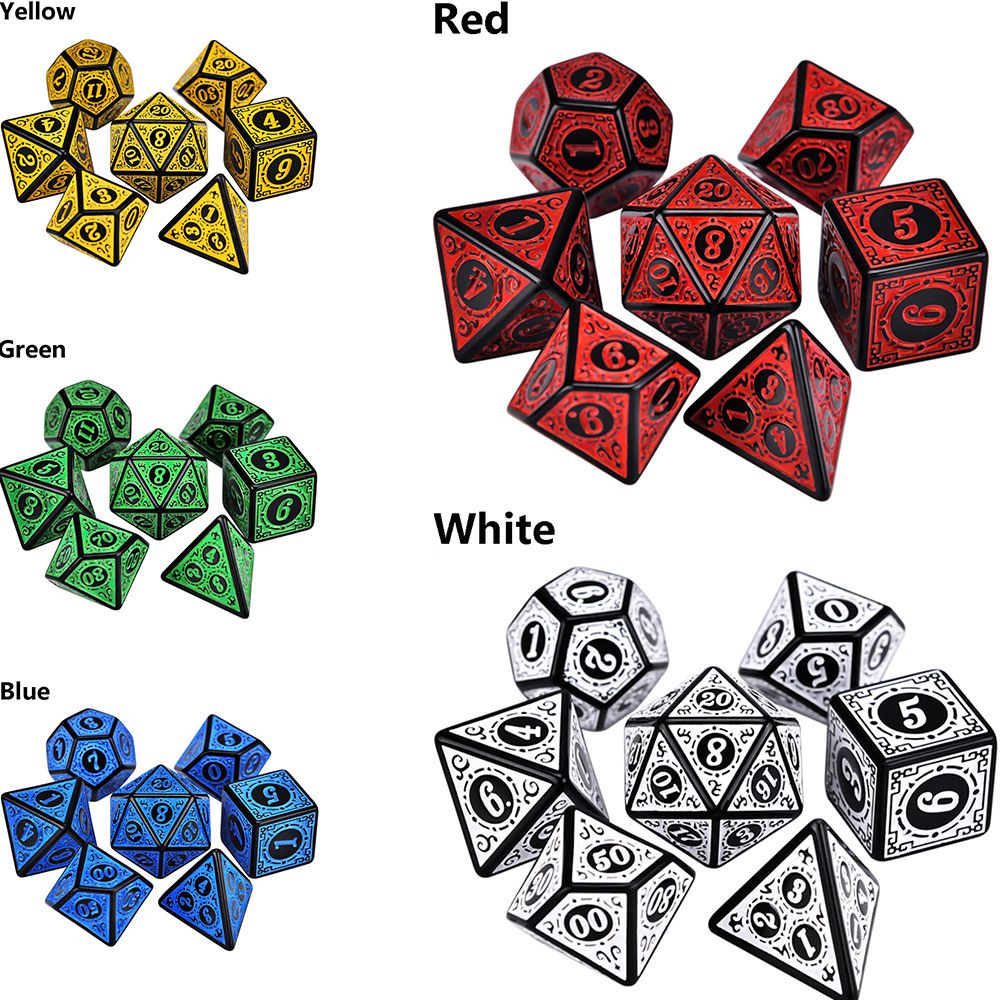 Jeu de dés polyèdres à 7 faces pour TRaf DND, accessoires multi-faces pour jeu de société et de maths