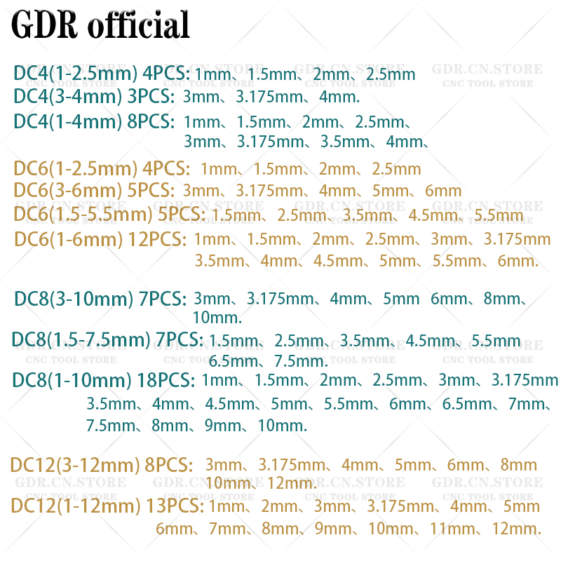 精度 0.003 精度 DC コレット DC4 DC6 DC8 DC12 チャックコレットプルバックコレット高精度コレット dc コレットツールホルダー