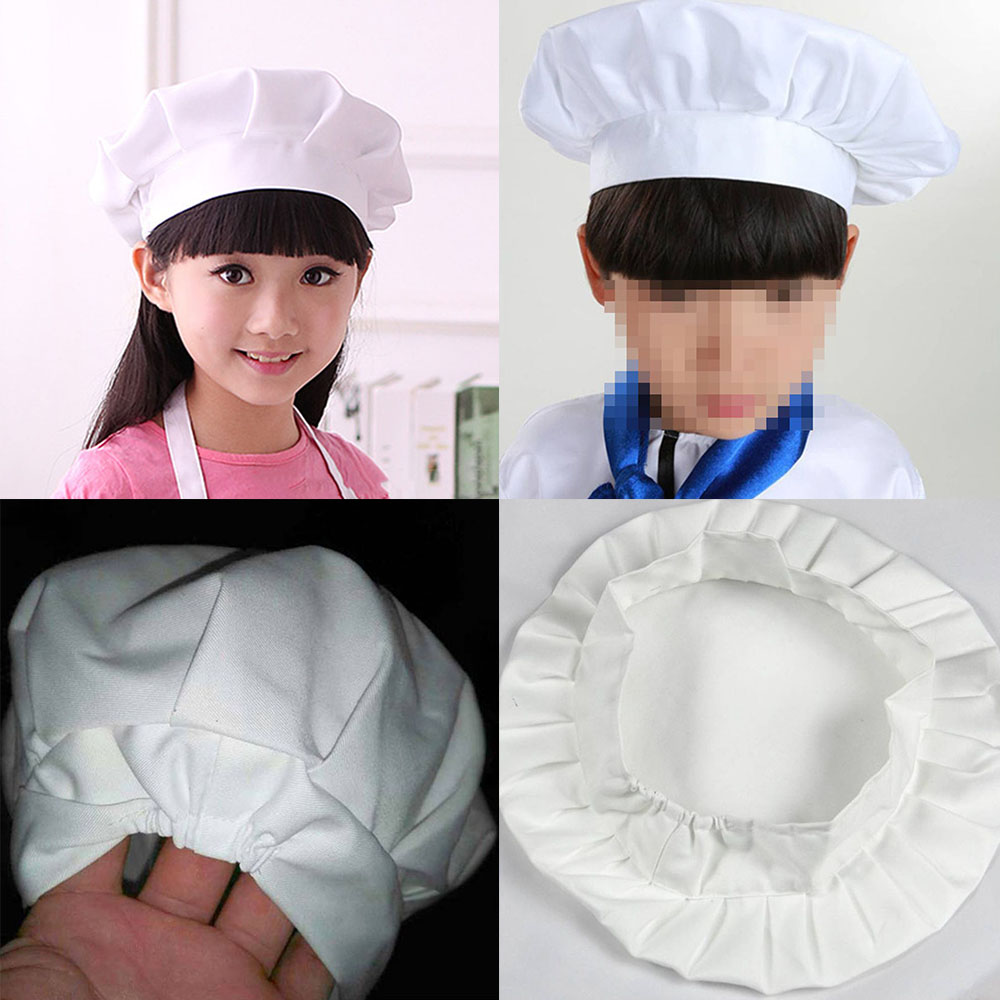 Gorro de Chef Blanco para bebé, Gorro elástico para fiesta, cocina, hornear, disfraz, envío rápido