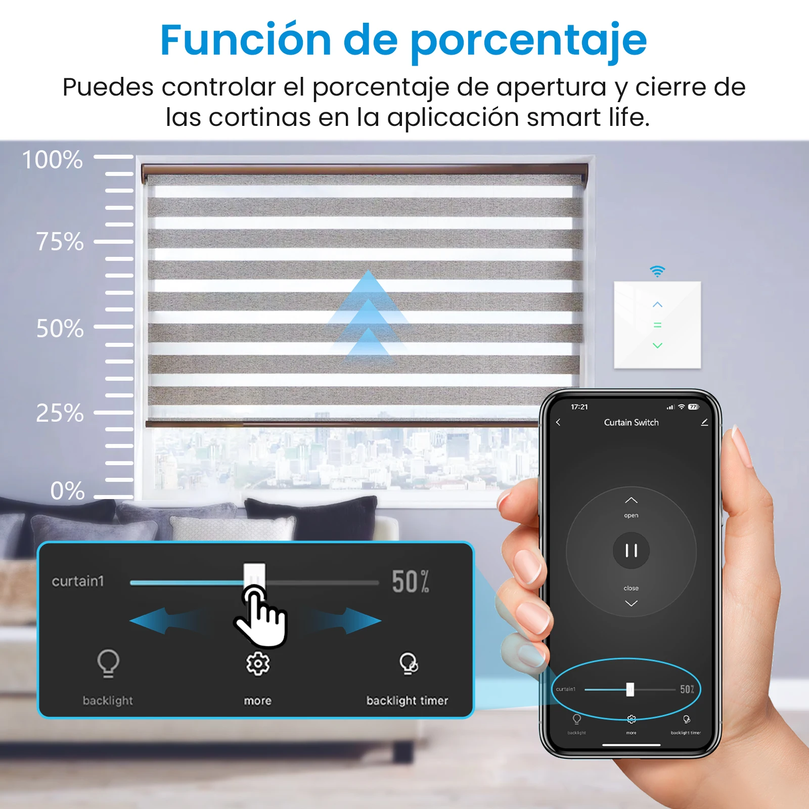 LoraTap-interruptor de persiana enrollable para Motor de cortina automático, aplicación Tuya Smart Life, porcentaje, Control remoto por voz, Google Home, Alexa