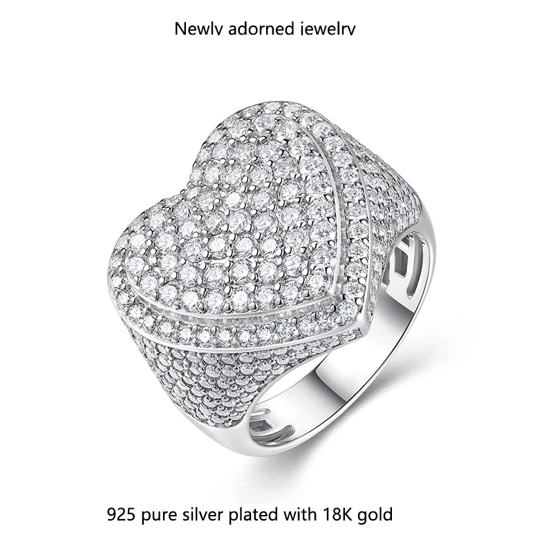 Daftar tren lintas batas: Cincin pria Moissanite dipasangkan dengan perak GRA S925, gaya mewah yang dibuat dengan halus, hadiah Hari Valentine