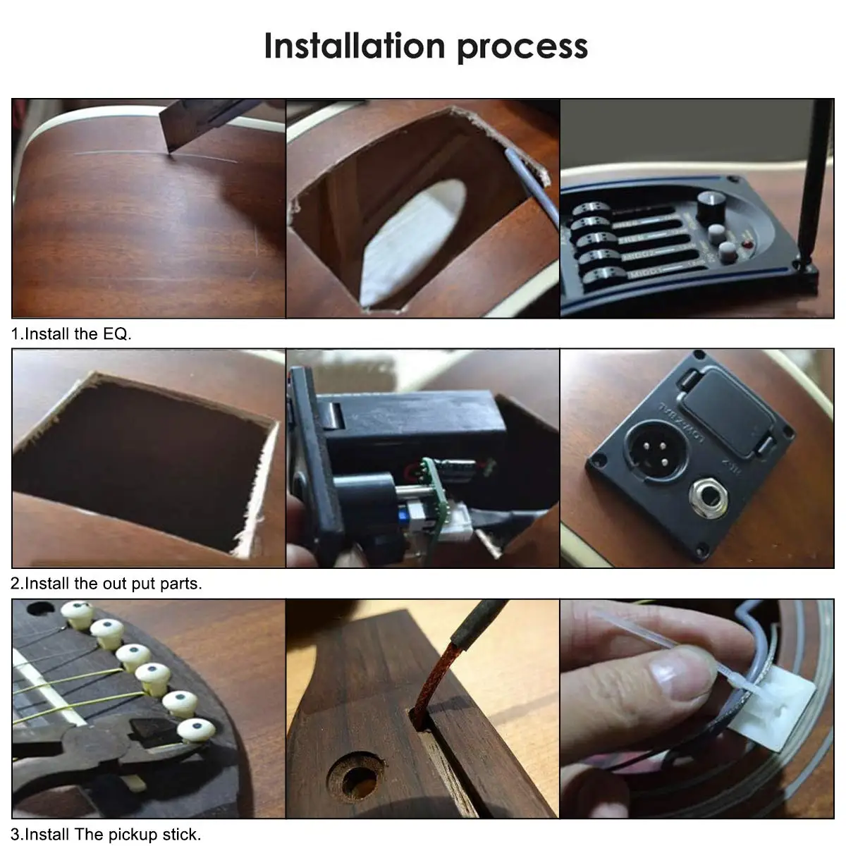 Preamplificatore per chitarra acustica a 4/5 bande EQ Equalizzatore Amplificatore sintonizzatore pickup piezoelettrico