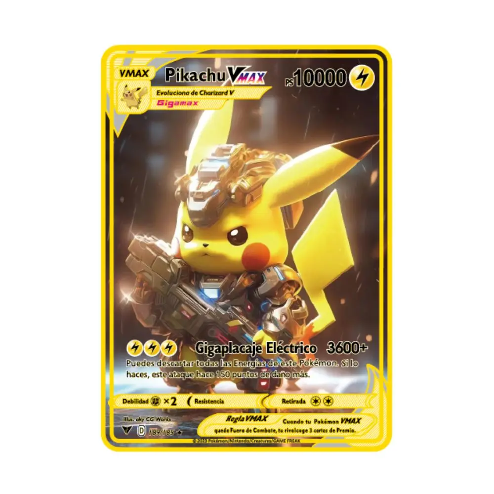 Tarjetas de Pok es mon de español, letras de Pokémon de Metal, tarjetas de hierro de Pokémon español, Mewtwo Pikachu Gx Charizard Vmax Cartas Pok é, novedad de 2024