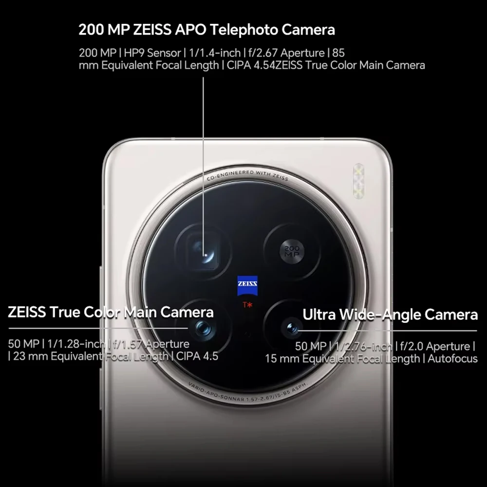 Version mondiale vivo X200 Pro 5G smartphone android 15 MediaTek Dimensity 9400 6.78″ Display 200MP Camera 6000 mAh Battery