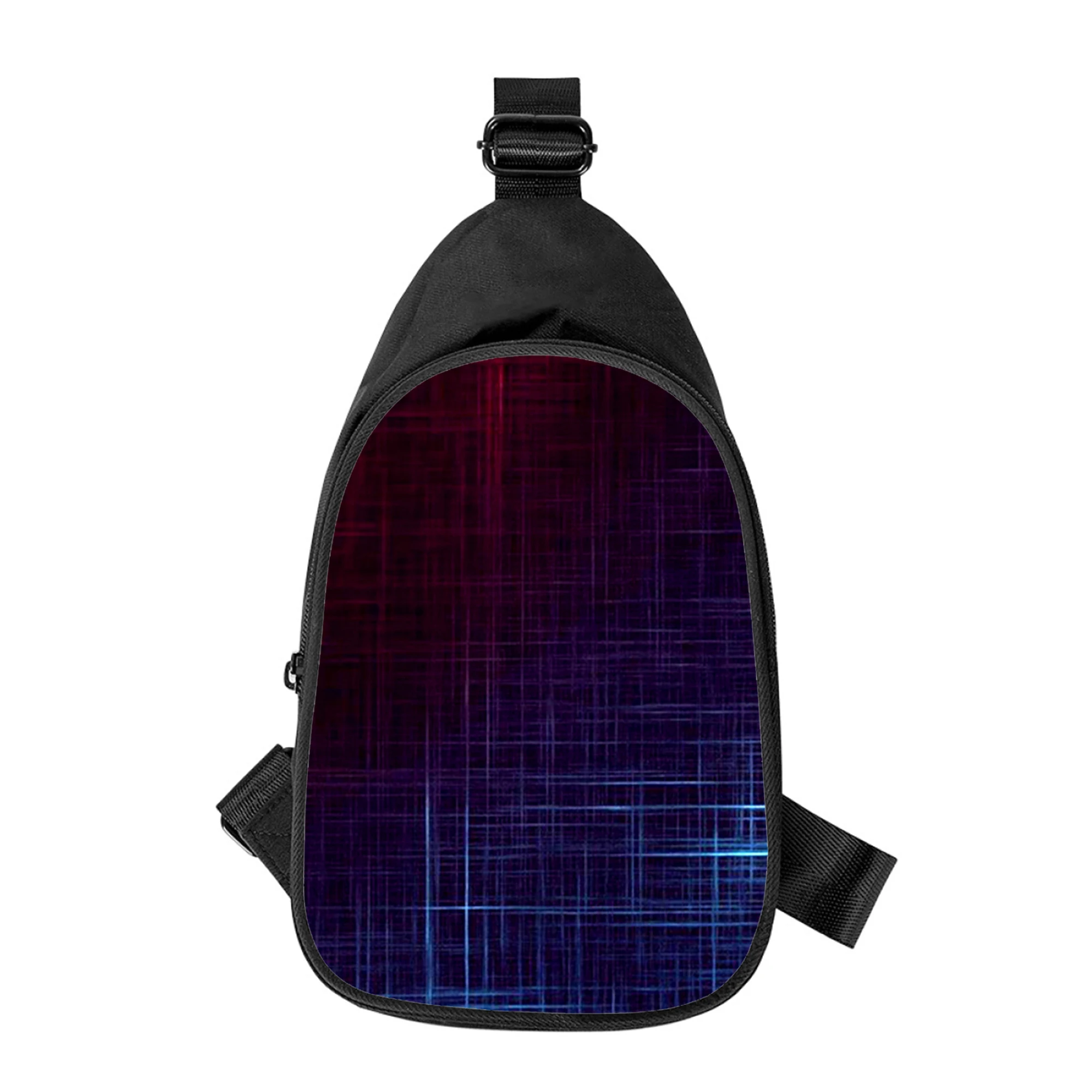 Bolsa de ombro de linha treliça para homens e mulheres, estampada colorida, bolsa de peito cruzada masculina, marido, na diagonal, nova