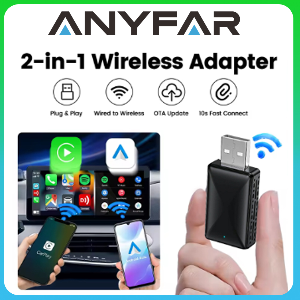 Adaptador inalámbrico Carplay Android Auto Mini inteligente Bt Wifi Usb Dongle para coche OEM Plug and Play WiFi Bluetooth conexión automática