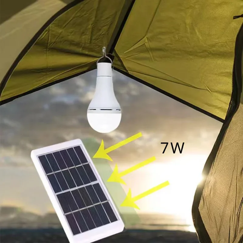 Lampadina solare a LED impermeabile per esterni 5V USB ricaricata sospesa di emergenza lampada alimentata a luce solare portatile potente per interni