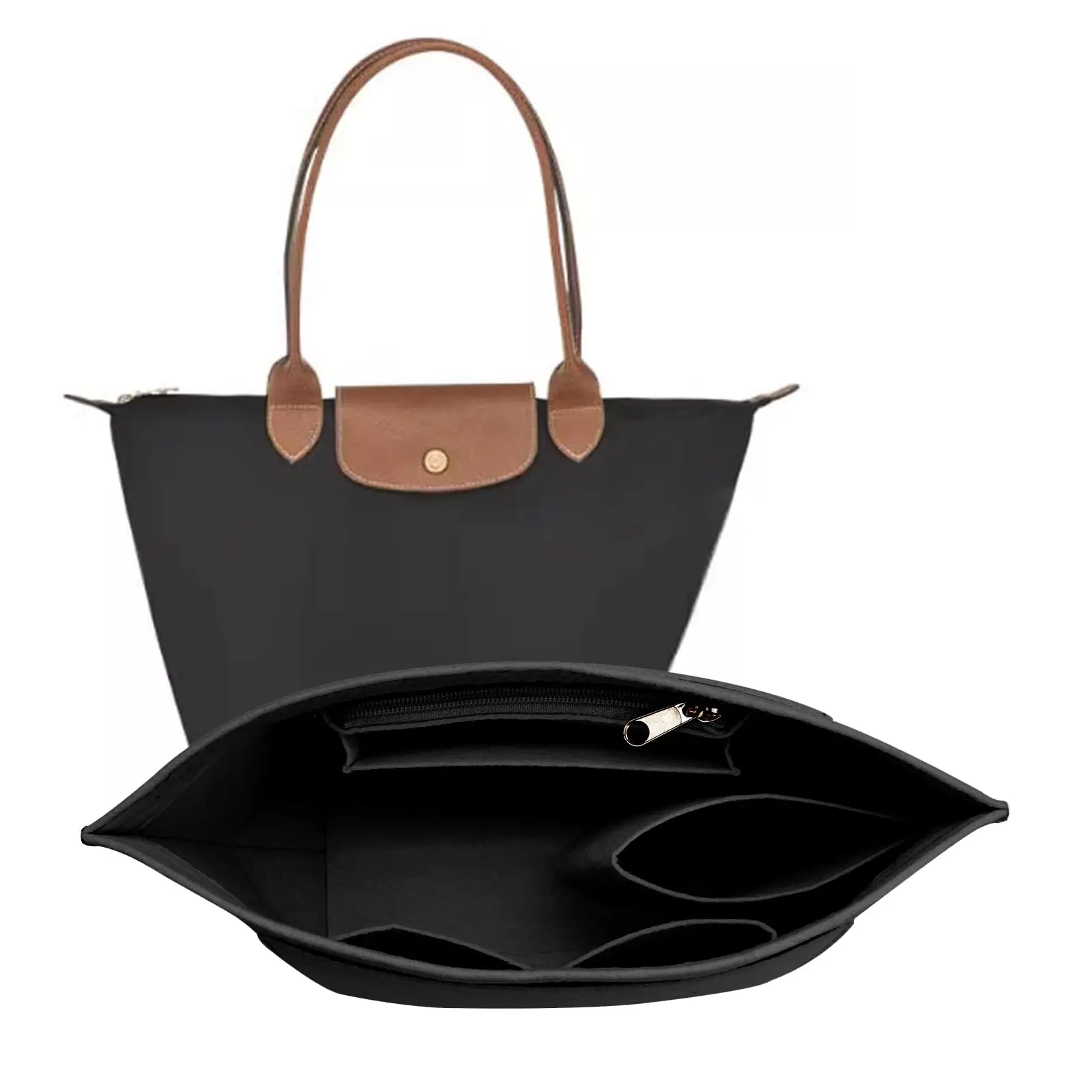Inserto organizador de bolso de fieltro para inserto de bolso Longchamp Le Pliage L (3 tamaños)