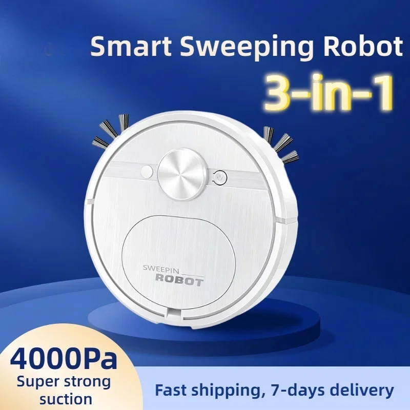 3-in-1 Smart Sweeping Robot Vacuum Cleaner 4000 Pa Robot Vacuum Cleaner Suction Power Great for Pet Hair Carpets Floors