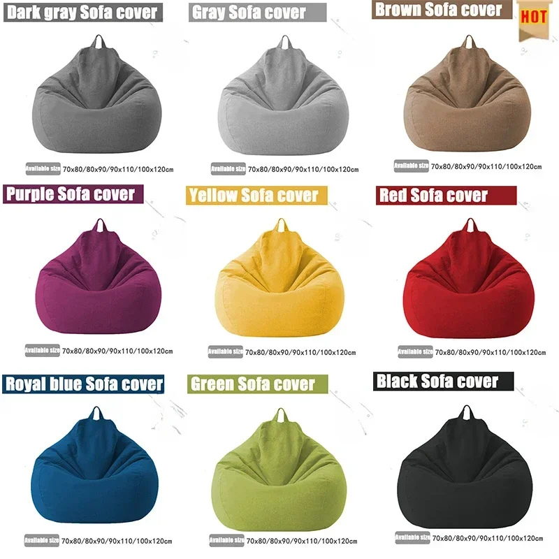 OTAUTAU rempli 70 cm pouf canapé avec remplissage grand coton lin paresseux pouf chambre chaise bouffée Relax salon canapé DD002