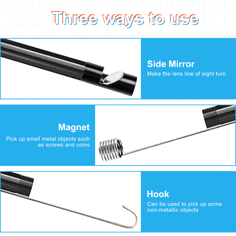 Mini cámara de boroscopio tipo C, cámaras USB de inspección de coche LED impermeables para teléfono y Android, cámara endoscópica de 7mm, Micro USB 3 en 1