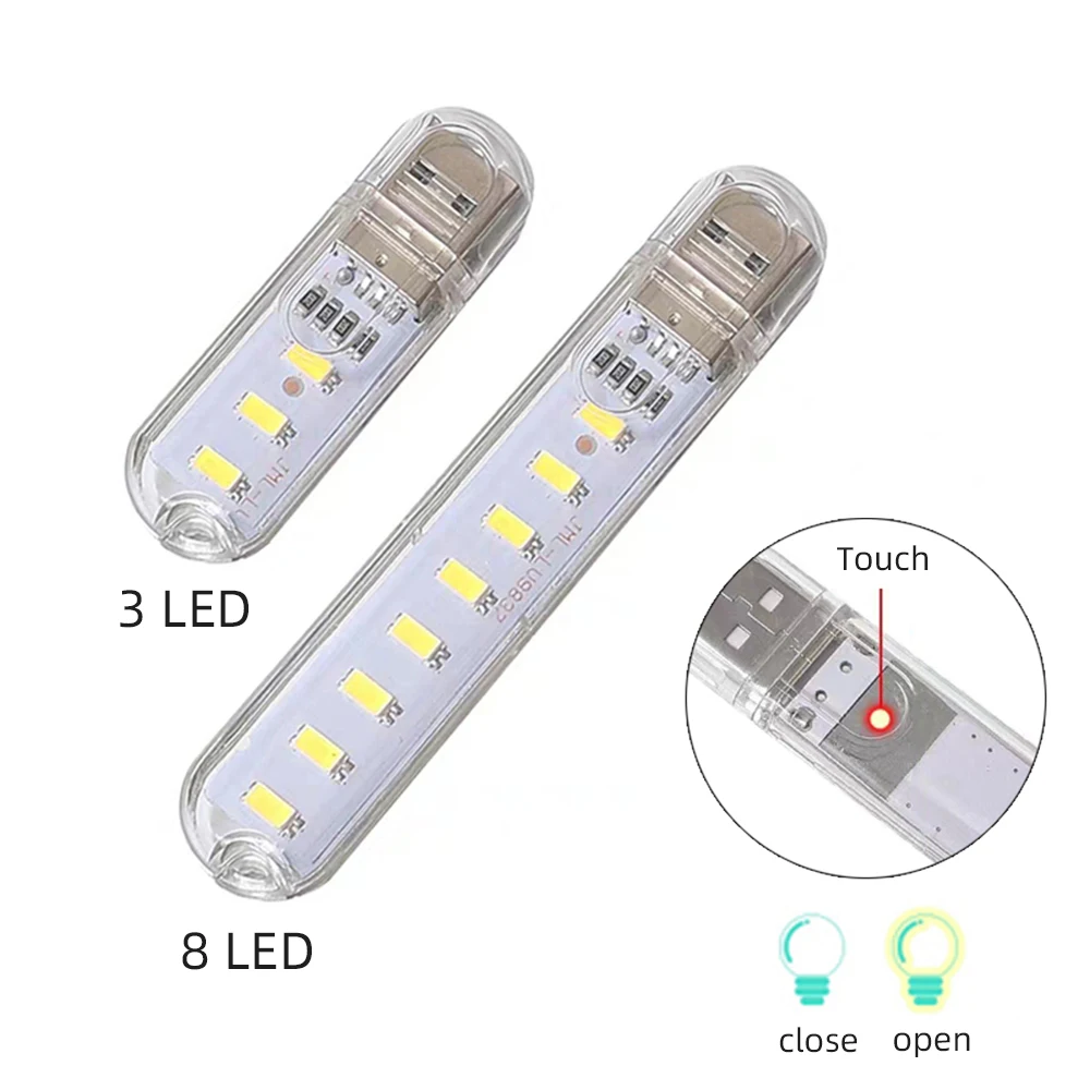 Mini Tragbare USB LED Licht Touch Sensor Lichter Dimmbare Einstellbare Helle Tisch Schreibtisch Lampe Für Power Bank PC Laptop Notebook