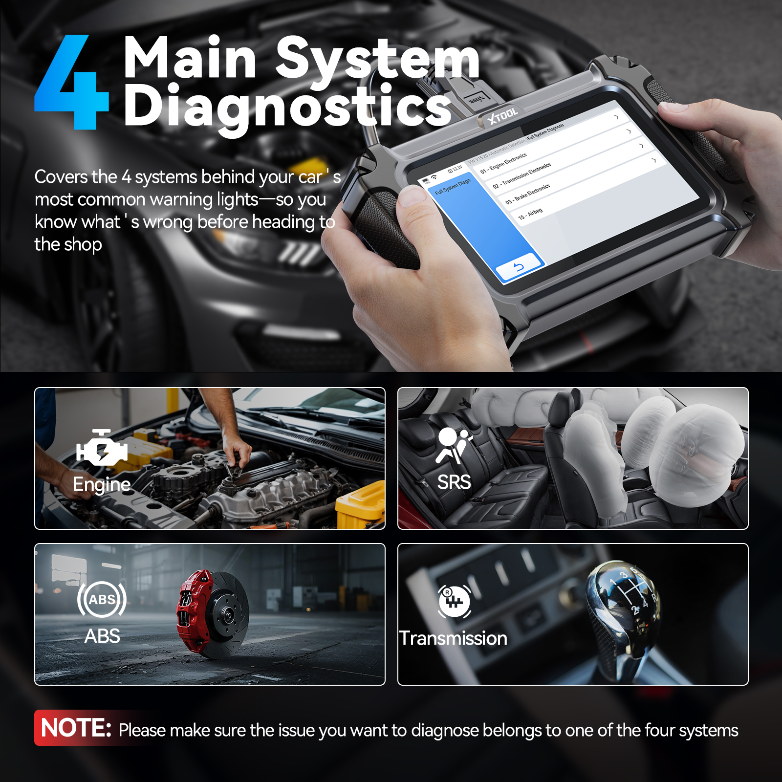 XTOOL D5S Autodiagnosetools ABS SRS Motorübertragungssysteme OBD2-Scanner 16+ Dienstleistungen Alle Funktionen Lebenslanges kostenloses Update