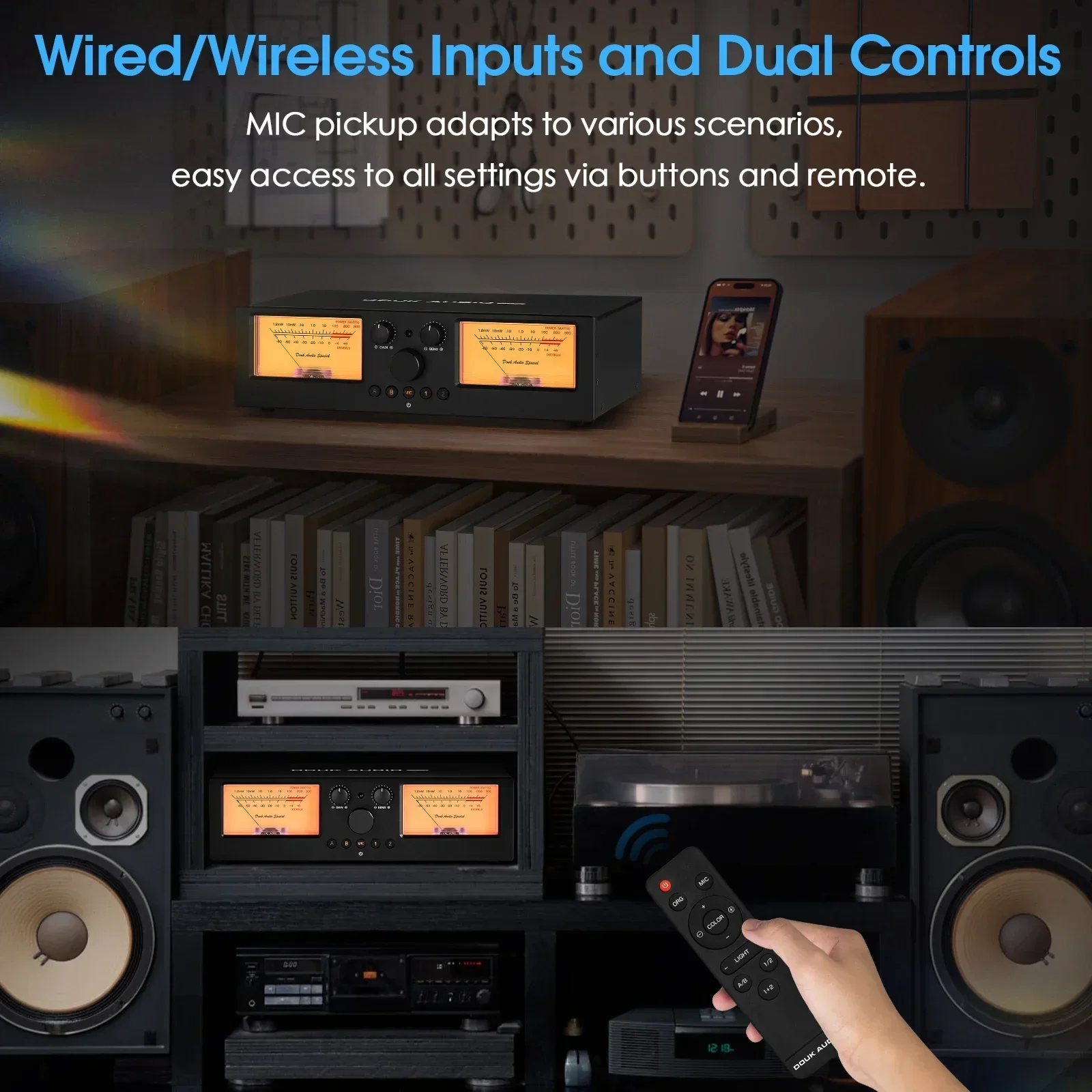 Выключатель усилителя/динамика Douk Audio VU3PRO с распределителем 2-В-2-Выход