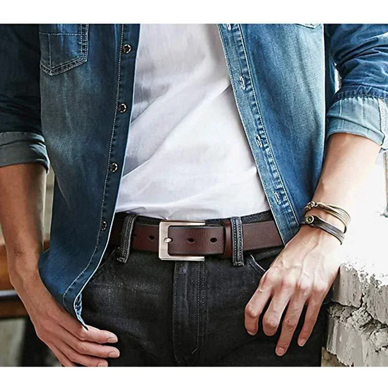 Cinturón de cuero auténtico para hombre de talla grande 170 160 150 140 130cm, cinturones de alta calidad para hombre, correa de moda de piel de vaca, pantalones vaqueros masculinos
