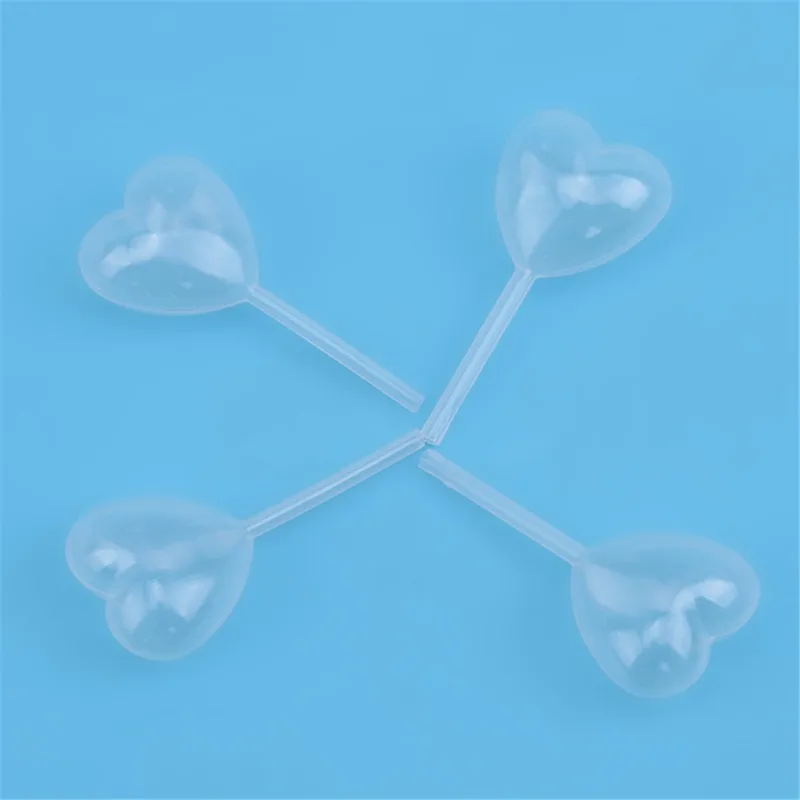 50 pz 4 ml Contagocce Liquido Trasparente Mini Forma di Cuore Pasteur Pipetta Plastica Spremere Contagocce Cupcake, Cioccolato