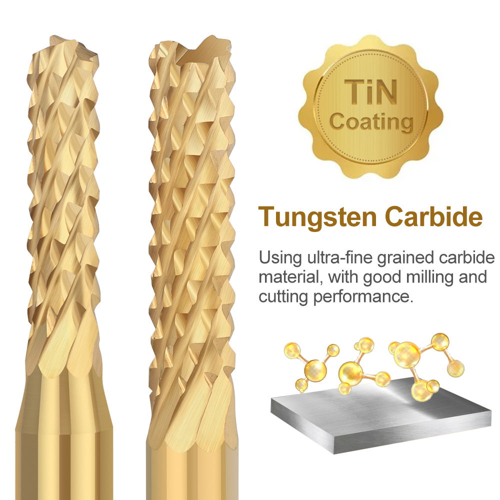 10Pcs 0.8-3.175Mm ไทเทเนี่ยมเคลือบคาร์ไบด์ PCB Milling CNC Router Bits ข้าวโพด End Mill สำหรับ PCB เครื่องมิลลิ่งเครื่องมือ