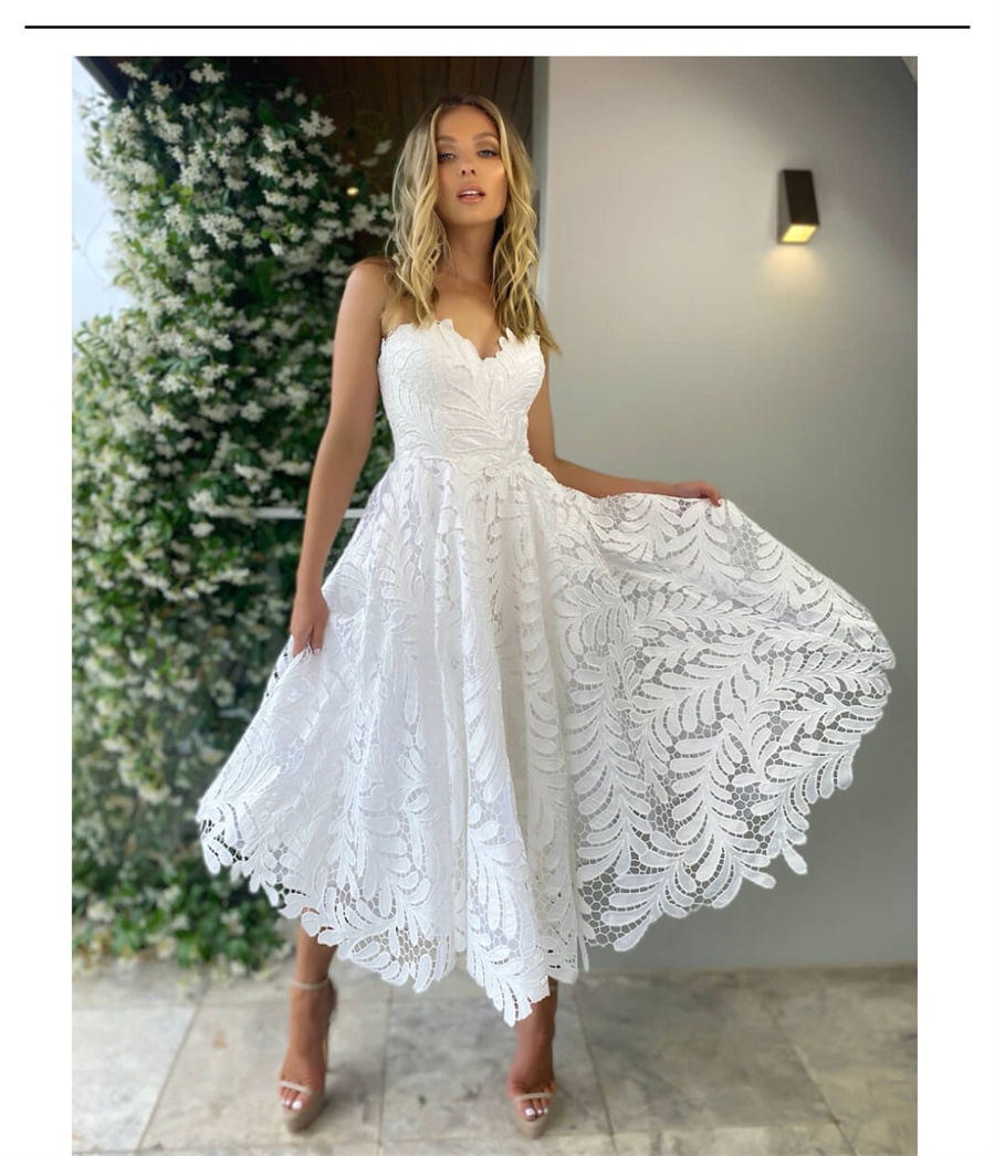 Querida rendas vestidos de casamento a linha sem costas zíper vestido de noiva personalizado mini festa vestidos de noite novia