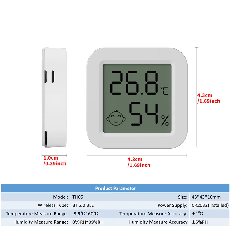 El más nuevo Tuya Bluetooth Sensor de temperatura humedad LCD termómetro Mini higrómetro eléctrico inteligente aplicación remota Control hogar