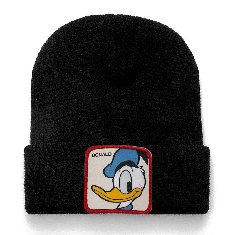 Gorro de Mickey Donald de Disney, gorros informales de algodón de alta calidad para hombres y mujeres, gorro de invierno de punto cálido, gorro Unisex sólido a la moda