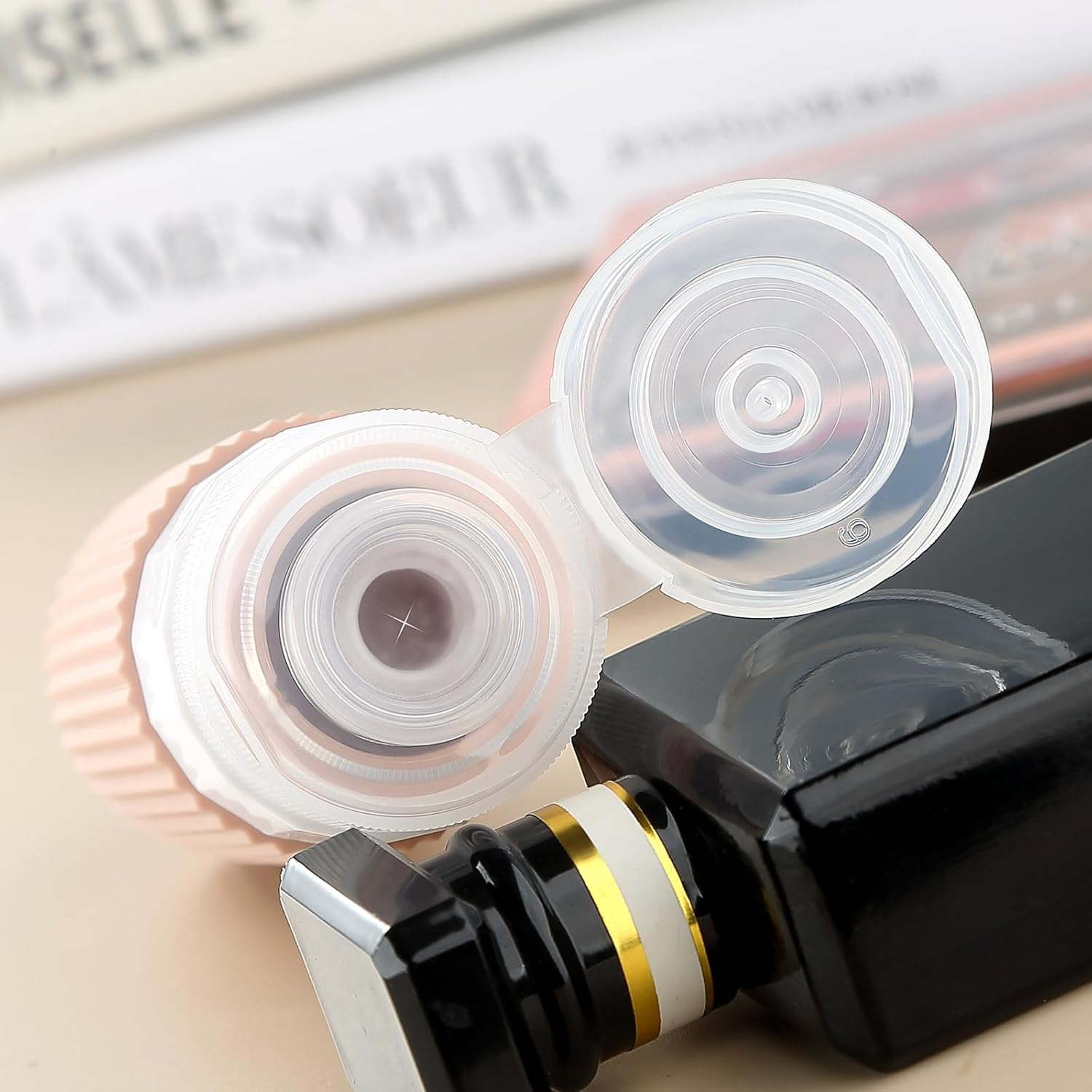 Garrafas de viagem de silicone espremíveis à prova de vazamento de 4 pces para produtos de higiene pessoal, garrafas de viagem portáteis aprovadas pela tsa 3oz