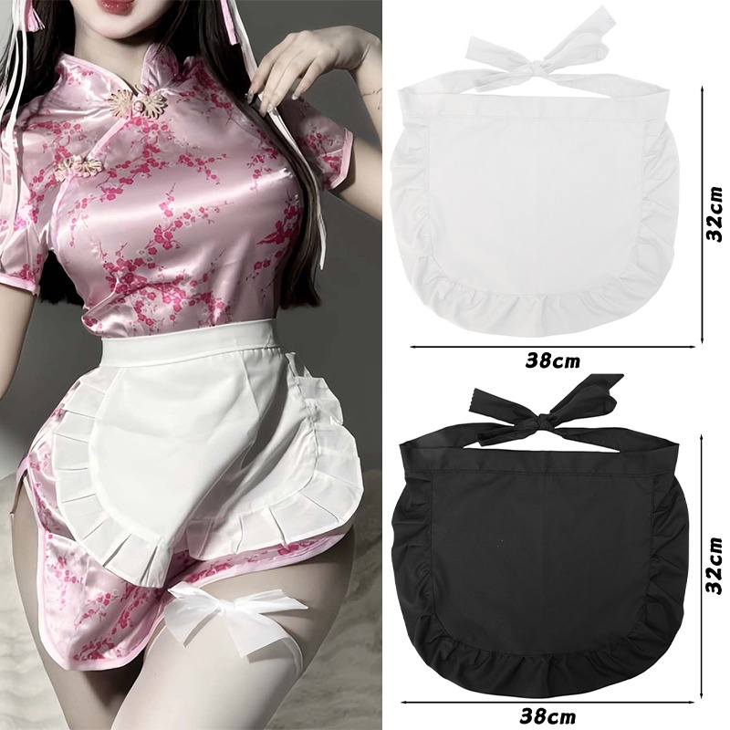 Lolita Maid Schürze Damen Mädchen Schwarz Weiß Spitze Rüschen Taille Schürze Niedlich Cosplay Prinzessin Kleid Dekorativ Elegant Accessoire Geschenke