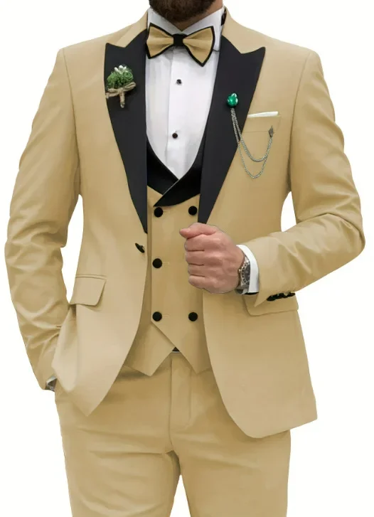 Costume Trois Pièces Décontracté pour Homme, Tenue de Banquet de Mariage, Nouvelle Collection