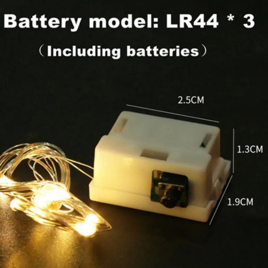 Con batteria LED String Lights Rame Argento Filo Ghirlanda Luce Lucine Decorazione festa per Natale Matrimonio 1/2/3METRO