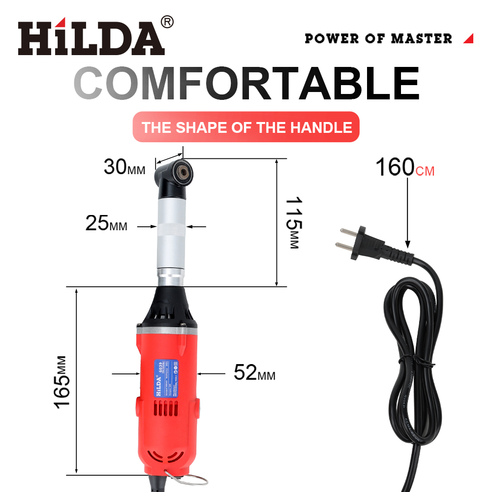 HILDA Ceramic Tile Beauty Sewing Tool 380W Electric Straight Grinder 6 Variable Speeds Cleaning Machine Grinder Sander Polisher
