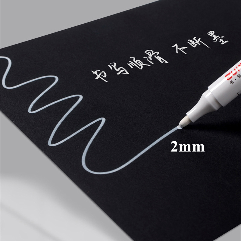 1/3/5 Pcs White Marker Pens 1.0mm 2.0mm Fast Drying Permanent Oily Waterproof Paint Tire Markers Graffiti Pens