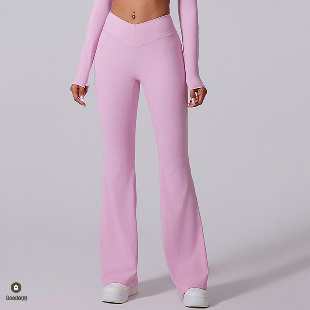Mallas acampanadas de cintura alta para mujer, pantalones de Yoga de pierna ancha para gimnasio, entrenamiento, pantalones deportivos para Fitness, pantalones de baile latino, ropa activa inferior