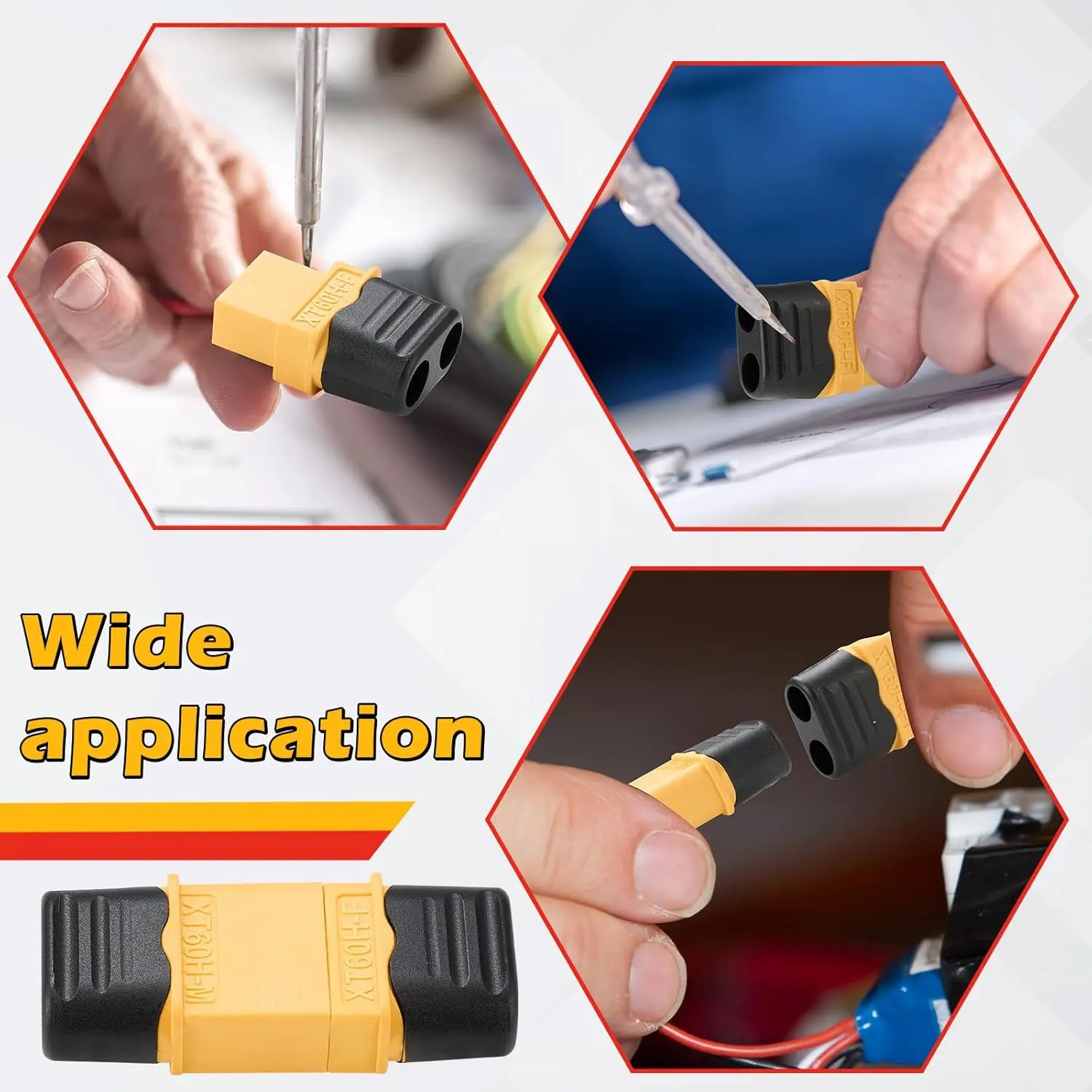 10 คู่ XT60H (อัพเกรด XT60) ตัวเชื่อมต่อ, XT60H ชายหญิง Bullet Connectors ปลั๊ก Sheath สําหรับแบตเตอรี่ลิเธียม RC เครื่องบินรถ