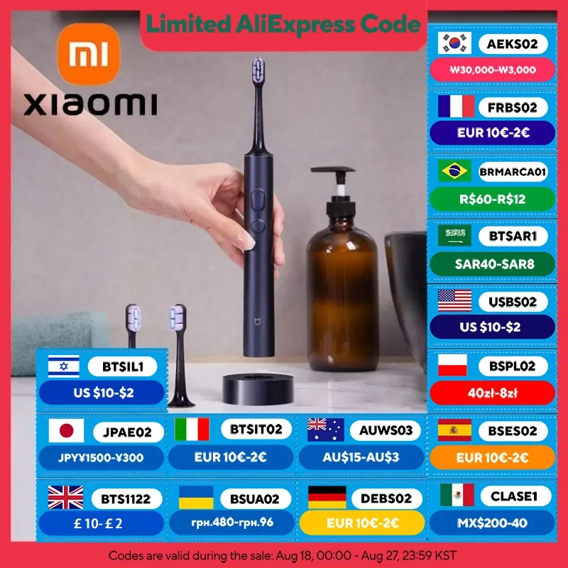 XIAOMI MIJIA T700 cepillo de dientes eléctrico sónico vibración ultrasónica blanqueamiento Dental cepillo de limpieza Oral aplicación inteligente cepillo de dientes eléctrico