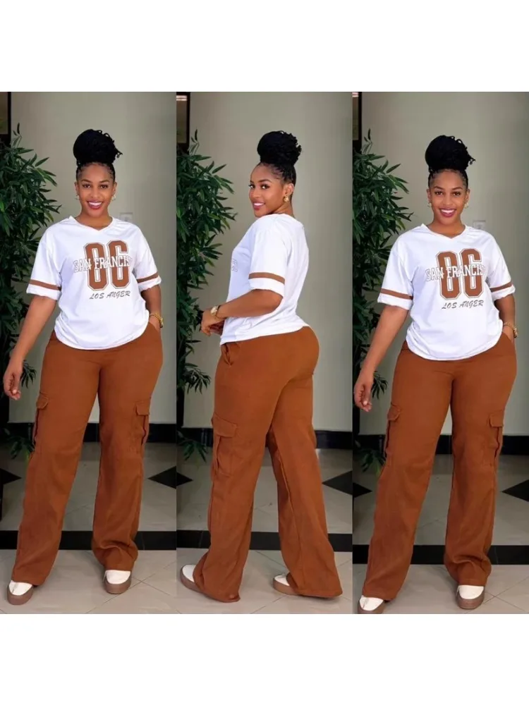 2 Piece Women Sets Dashiki African New Arrival Summer Spring Matching Sets Two Pieces Sets Top Pants Suits Outfits Clothing 2025