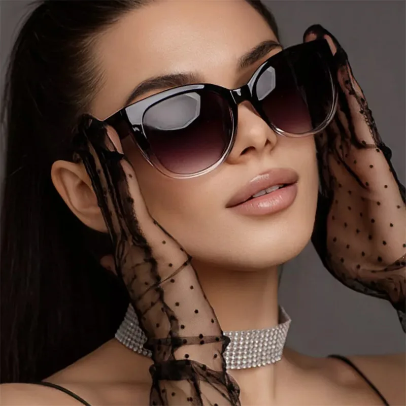 Mode Cat Eye Sonnenbrille für Frauen Farbverlauf Designer Uv400 Sonnenbrille Weibliche Ins Beliebte Shades