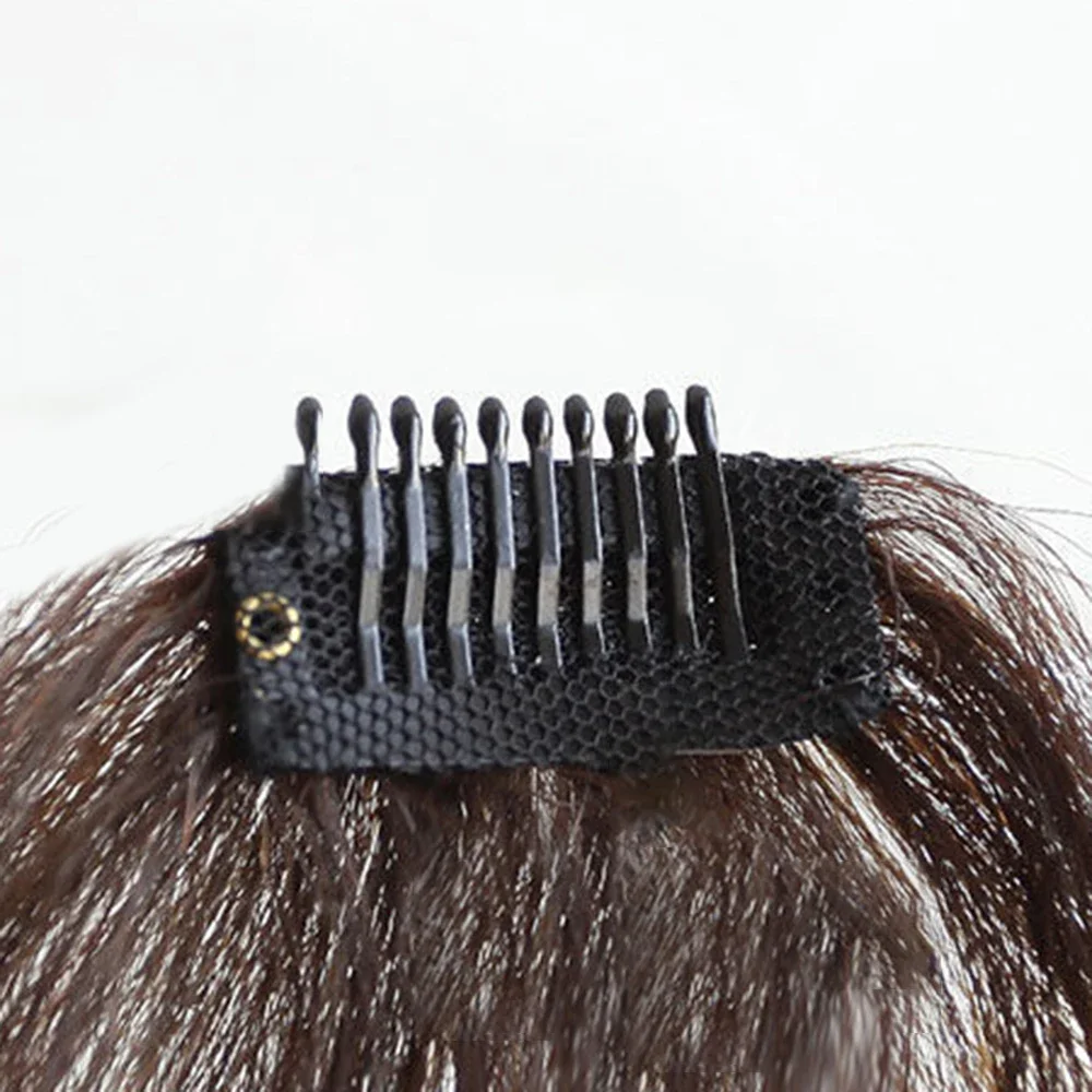 Extensión de cabello con flequillo de aire falso a la moda, flequillo de estilo cómico, Clip esponjoso Natural, extensión de cabello con flecos frontales, pieza de peluca