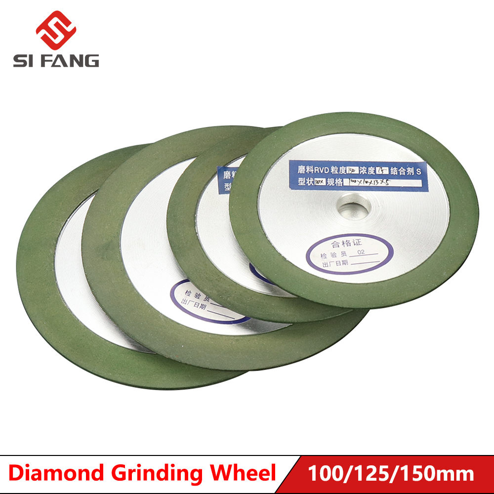 Muela de diamante, círculo de molienda de copa, 125x32x15mm para fresa de acero de tungsteno, herramienta afiladora, amoladora, 1 unidad, grano 150-400