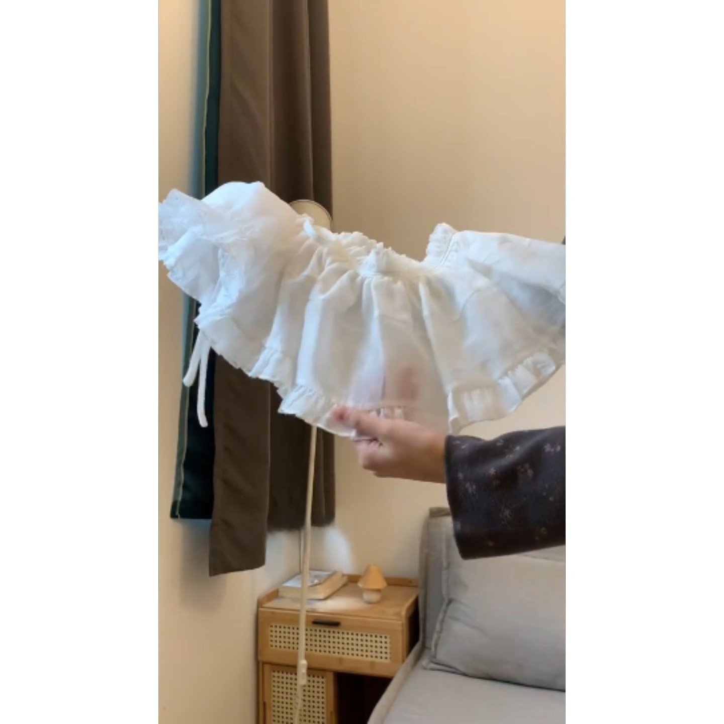 Ruffle Belted ort Skirt Spring High-End Layered Apron Curtain Skirt Puffy f-length Skirt Commute Korean Sle l Waist