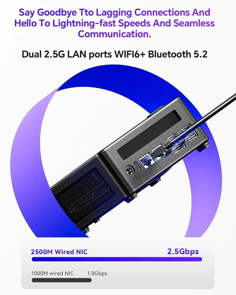 2025 GEM12+ Mini PC AMD Ryzen 7 PRO 8845HS 5.1GHz 32GB DDR5 1TB SSD Radeon 780M WiFi6 BT5.2 USB4 HDMI2.1 Mini PC Windows 11