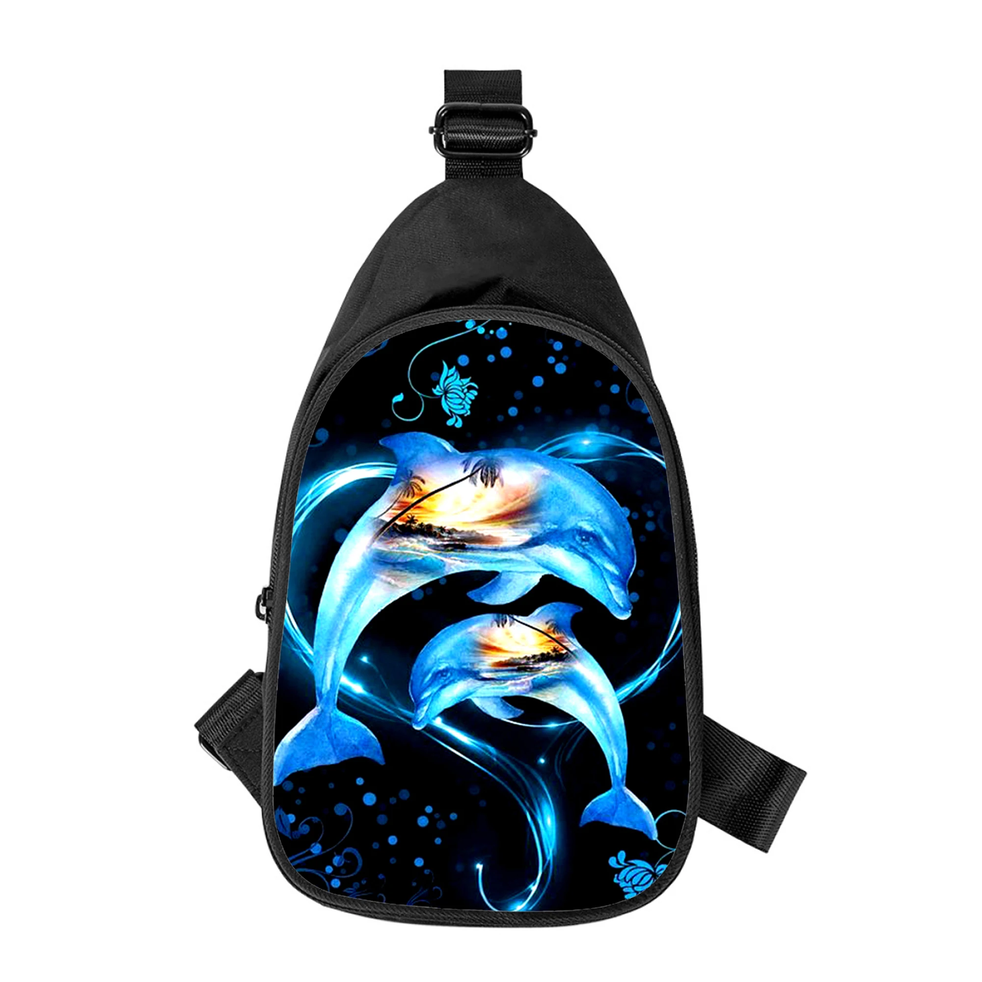 Delphin Tier 3D-Druck neue Männer Kreuz Brusttasche diagonal Frauen Umhängetasche Ehemann Schule Taille Pack männliche Brust Pack