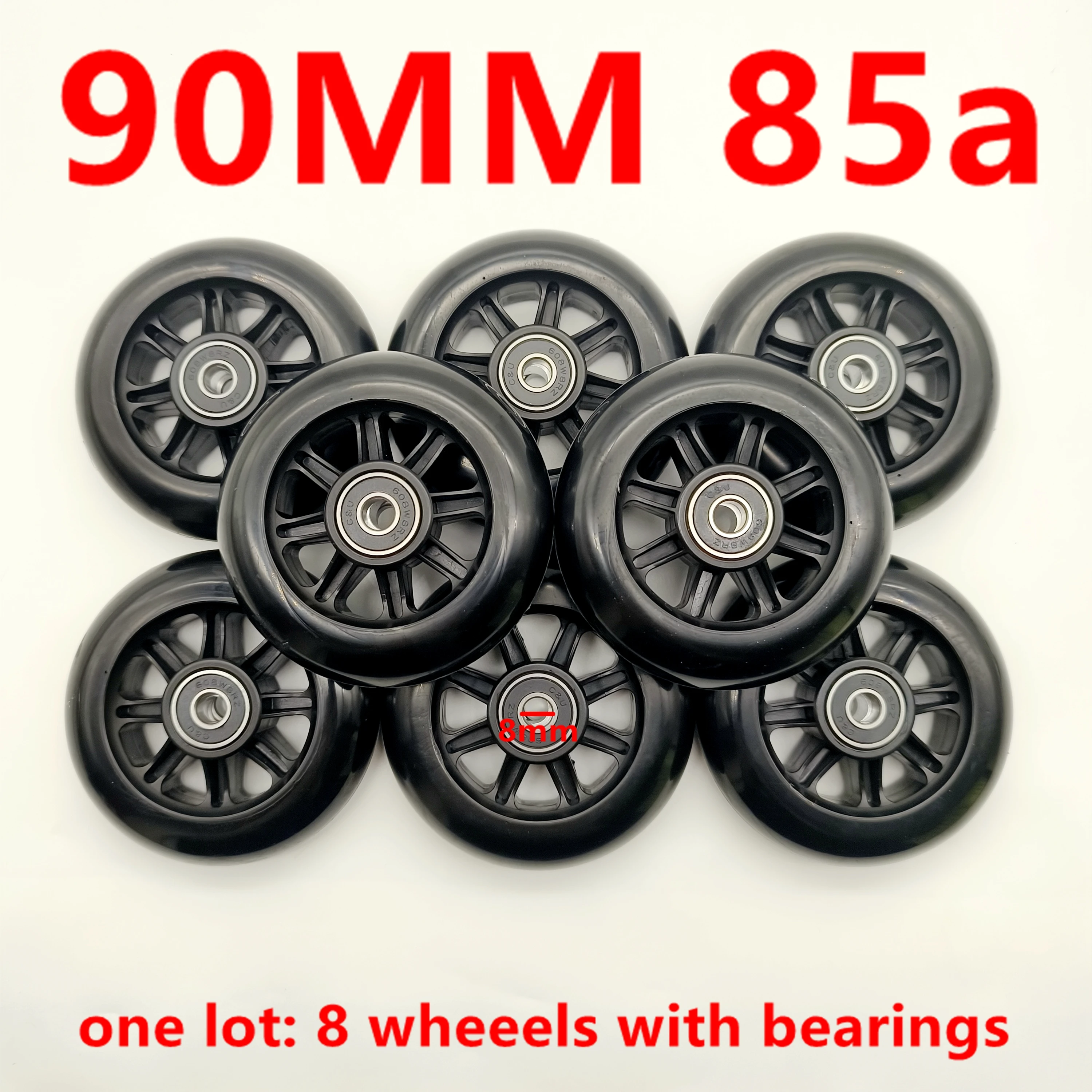 Roda de skate de velocidade 90MM 100mm 110mm espessura 24mm com rolamento 85a 8 pçs/lote