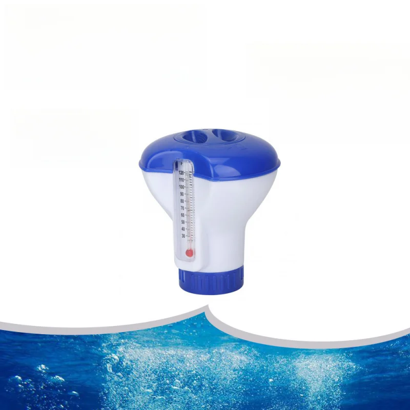 Swimming Pool5Floating Water Medicine Box Floating Cup Medicine Dispenser with Built-in Swimming Pool Floating Thermometer Float