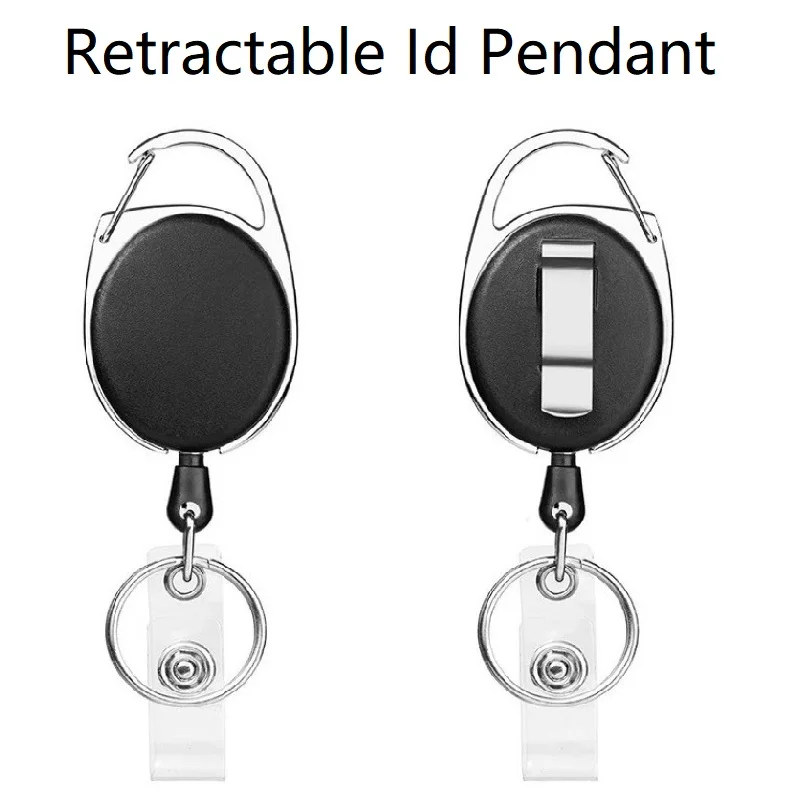 Retractable Id Pendant Badge Reel Roulette Id Badge Holder Retractable Lanyard Holder for Id Card Portagafetes HZ03