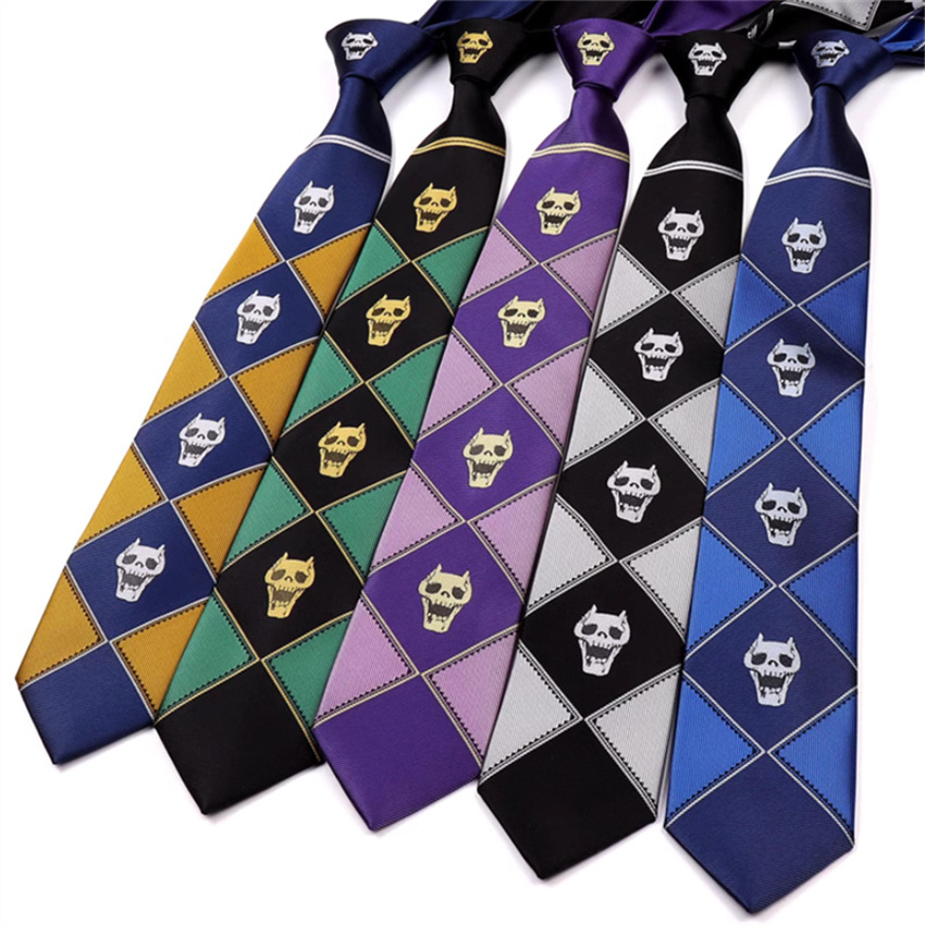 Anime JoJo Krawatte Kira Yoshikage Halloween Cosplay Kostüm Zubehör KILLER QUEEN Schädel Himmel Tür Krawatte
