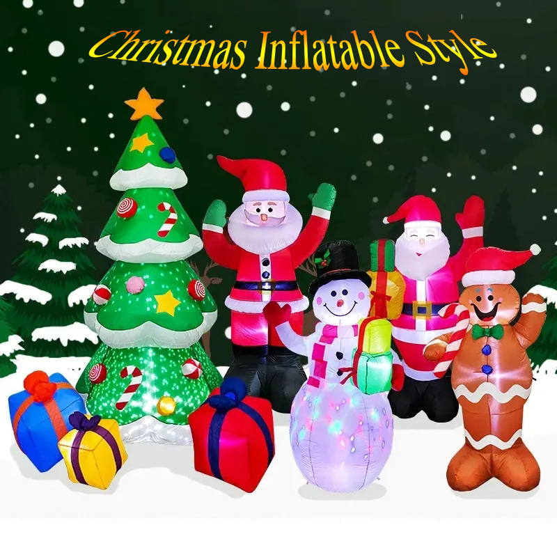 Décoration de Style gonflable de noël, lumières LED intégrées, modèle gonflable, ornement extérieur, fête de noël, décor de jardin du nouvel an