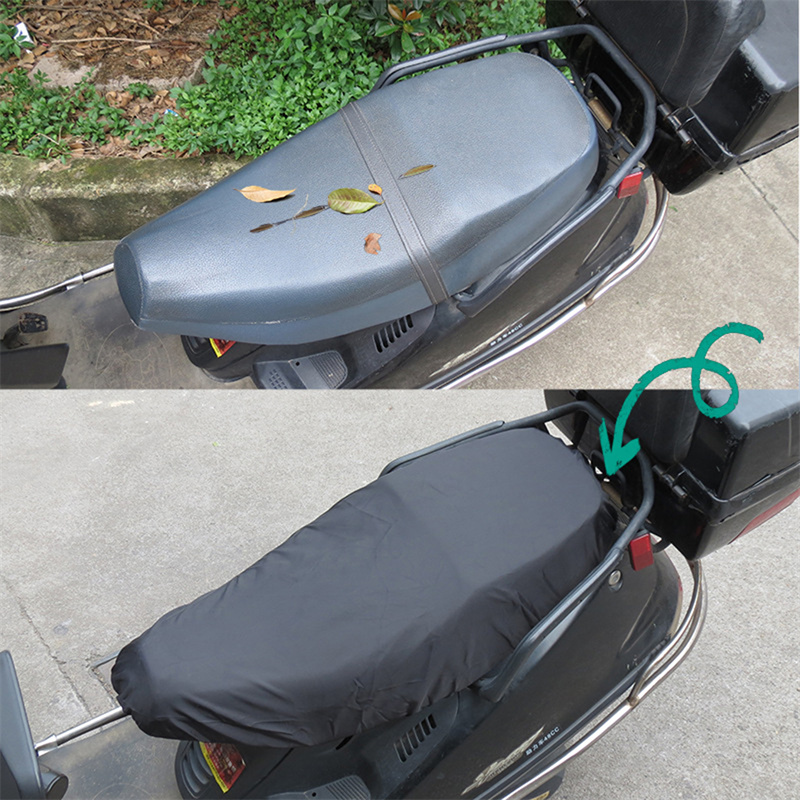 Capa de assento para motocicleta, à prova d'água, universal, flexível, preta, proteção solar, isolamento térmico, capas de almofada
