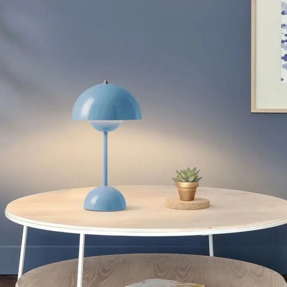 Lámpara de mesa de seta recargable por USB, accesorio de iluminación interior con ajuste de tres velocidades, lámpara de escritorio de brote de flores, decoración del Hoom, luz nocturna